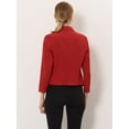thumbnail image 4 of DARING DIVA Women's Notched Lapel Work Crop Blazer 3XL Red-Solid, 4 of 6