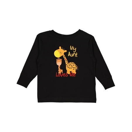 

Inktastic My Aunt Loves Me Giraffe Boys or Girls Long Sleeve Toddler T-Shirt