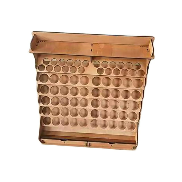 Organizador de madera para pinturas y pinceles, estante para pigmentos, múltiples compartimentos con 2 cajones para pinceles y herramientas de .