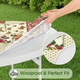 thumbnail image 5 of Pioneer Flower Floral Print Pattern Round Fitted Tablecloth with Elastic Edge,Dining Table Cover Waterproof,Outdoor Round Tablecloth for Camping,Dining,Indoor and Outdoor, 5 of 7