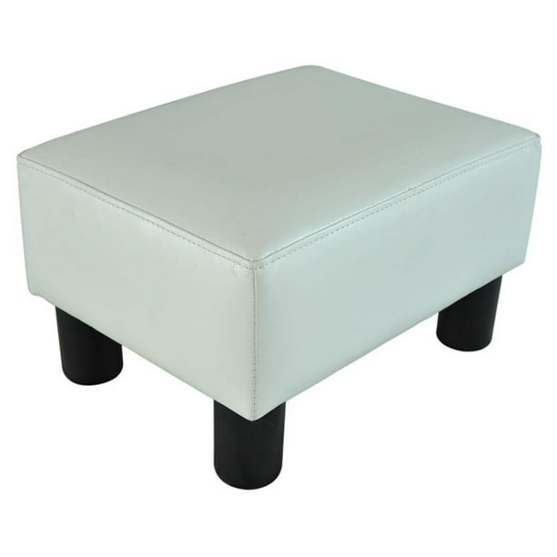 Modern Small Faux Leather Ottoman / Footrest Stool