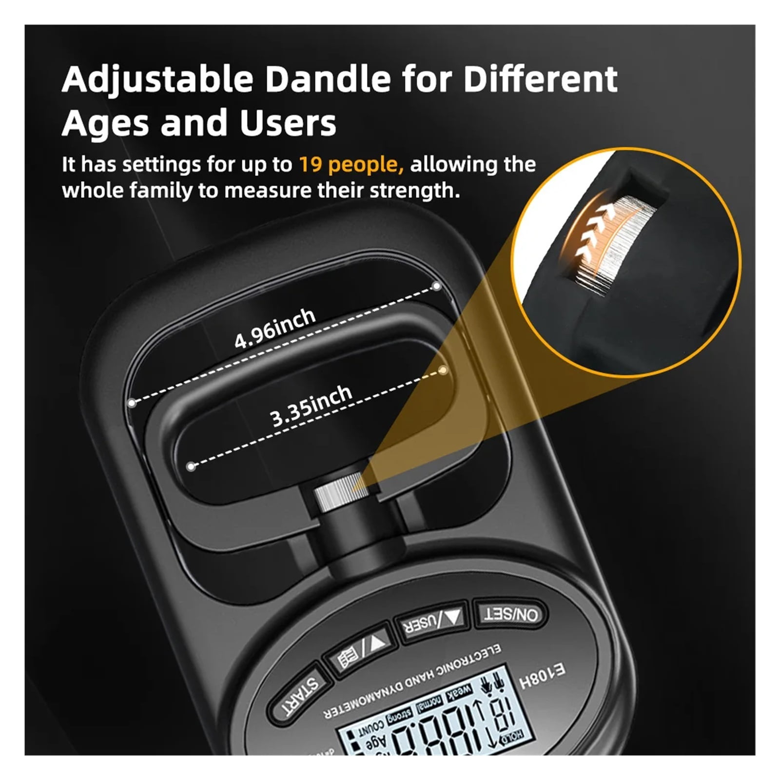 Grip Strength Tester 265Lbs/120Kg Digital Hand Dynamometer Grip Strength Meter USB LCD Screen Hand Grip Dynamometer ,Comfortable to Use