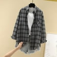 thumbnail image 2 of Womens Fall Jackets - Womens Plaid Long Sleeve Button up Shirts - Women’s Flannel Tops - Fall Jackets Casual Loose Blouses with Pocket, 2 of 4