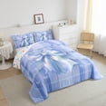 thumbnail image 3 of Manfei Teens Female Kawaii Bow Knot Bedding Comforter Set 2pcs,Dreamy Princess Twin Comforter Sets Microfiber,Love Heart Print Stripes Breathable Bedding Set,Lightweight Room Decor,Reversible, 3 of 8