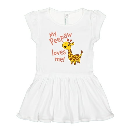 

Inktastic My Peepaw Loves me- cute giraffe Girls Toddler Dress