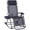 Black+Steel #2, variant on Foldable Reclining Outdoor Lounge Chair with Pillow for Patio, Brown Steel Frame with Folding Legs, Zero Gravity Rocking Chair with Cup and Phone Holder