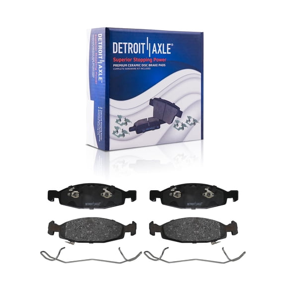 Detroit Axle - Front Brake Pads for Jeep 99-02 Grand Cherokee, Ceramic Brake Pads with Hardware 1999 2000 2001 2002 Replacement