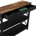 thumbnail image 4 of Pemberly Row 1-Drawer Console Table with Shelves in Black & Barnwood Wood Finish, 4 of 7