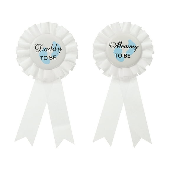 Uxcell Daddy to Be & Mom to Be Tinplate Badge Pin, 1Set Gender Reveal Button Pin, White