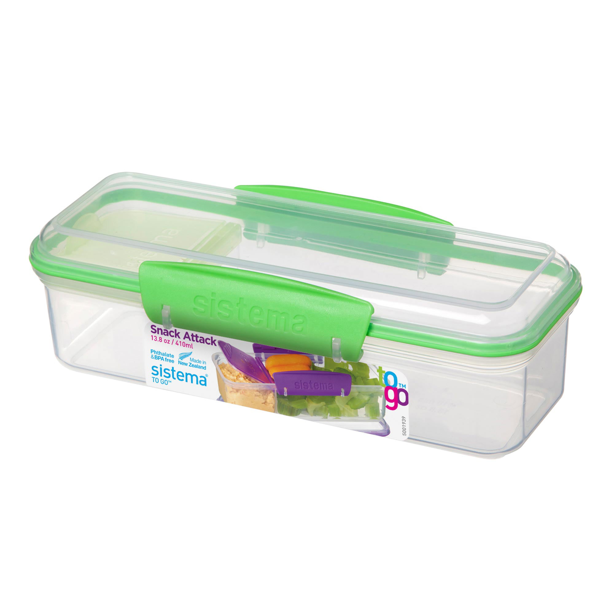 Sistema Snack Attack To Go, 2 Pack - Travel Size Containers with Two  Compartments to Easily Take Snacks and Dip Anywhere - BPA-Free Snack  Containers for Work, School, On the Go, 13.8