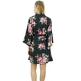 thumbnail image 4 of Bimba Robe de Demoiselle d'Honneur Violette à Manches 3/ Imprimée Florale pour Femme, Couvre-Maillot Wrap-24, 4 of 9