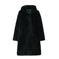 thumbnail image 4 of NARABB Women Warm Faux Coat Solid Color Furry Faux Jacket Long Sleeve Hood Outerwear Overcoat, 4 of 5