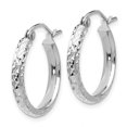 thumbnail image 2 of Boucles d'Oreilles Créoles Rondes en Or Blanc 14k 2,8 X 18 mm, 2 of 8