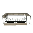 thumbnail image 6 of Jopath Full Size Daybed Frame with Bookcase and 2 Underbed Storage Drawers, Modern Twin Corner Bed with LED Light and Reversible Left or Right, for Bedroom Living Room Guest Room Grey, 6 of 9