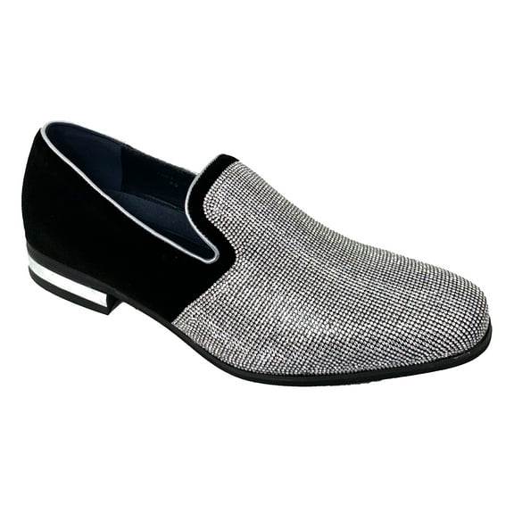 Men's Dress Shoes Loafer Glitter Tuxedo Stage Fashion Rhinestone Slip On
