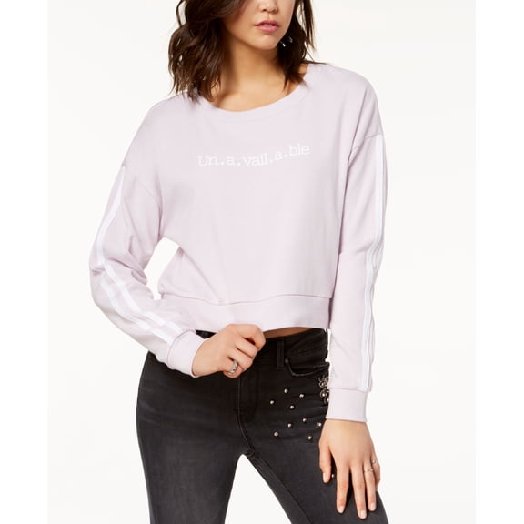 Ultra Flirt Juniors Cropped Varsity Sweatshirt Iris M