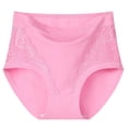 thumbnail image 2 of High Waisted Panties Women's Underwear Full Coverage Briefs Soft Breathable Stretch Briefs Plus Size Pink 3XL, 2 of 3