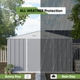thumbnail image 7 of Patiowell 10 x 10 ft Outdoor Storage Metal Shed with Sloping Roof and Double Lockable Door, Gray, 7 of 7
