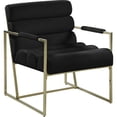 thumbnail image 1 of Meridian Furniture Zayne Black Velvet Accent Chair with Gold Iron Frame, 1 of 5