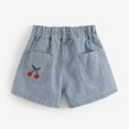 thumbnail image 5 of lnmuld Summer Shorts Girls Summer Casual Denim Shorts with Cherry Print Elastic Waistband for Comfortable Outdoor Play Size:7-8 Years, 5 of 9