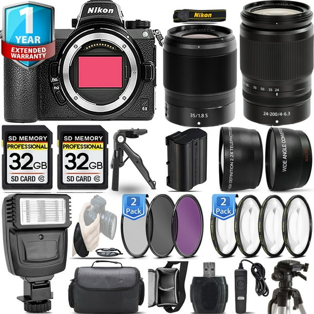 Nikon Z6 II Mirrorless Camera with 24200mm f/46.3 VR Lens + 35mm f/1.