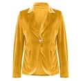 thumbnail image 4 of LIUJUNSHOP Velvet Blazer Women Casual Business Button Up Jacket Fall Winter Coats Notch Lapel Work Office Suit Jackets Blazer, 4 of 4