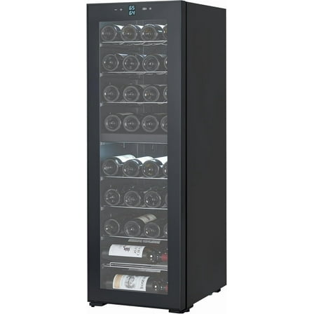 Homhougo 39-Bottle Dual Zone Wine Cooler - 21 Inch Freestanding Wine Fridge with Digital Temp Control, Adjustable Stainless Steel Shelves - for Home Bar, Kitchen, Restaurant, Black