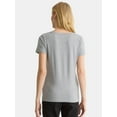 thumbnail image 4 of Time and Tru Women's Cotton V-Neck Tee with Short Sleeves, Sizes XS-XXXL, 4 of 4