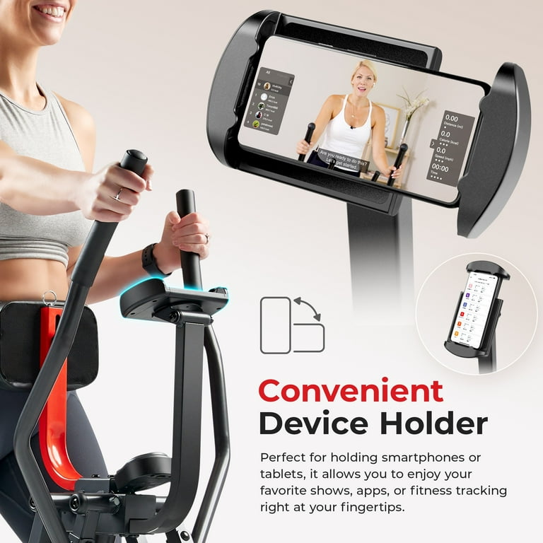 Sunny Health & Fitness Smart Air Walk Cross Trainer Elliptical Machine Glider w/Performance LCD Monitor, Low-Impact, 30 Inch Stride and Exclusive Sunny Health & Fitness Smart Air Walk Cross Trainer Elliptical Machine Glider w/Performance LCD Monitor, Low-Impact, 30 Inch Stride and Exclusive