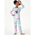 thumbnail image 3 of Tie Dye Cat Pajamas for Teen Girls Cute Long Sleeve & Pants 2 Piece Jammies Big Kid Size 16, 3 of 7