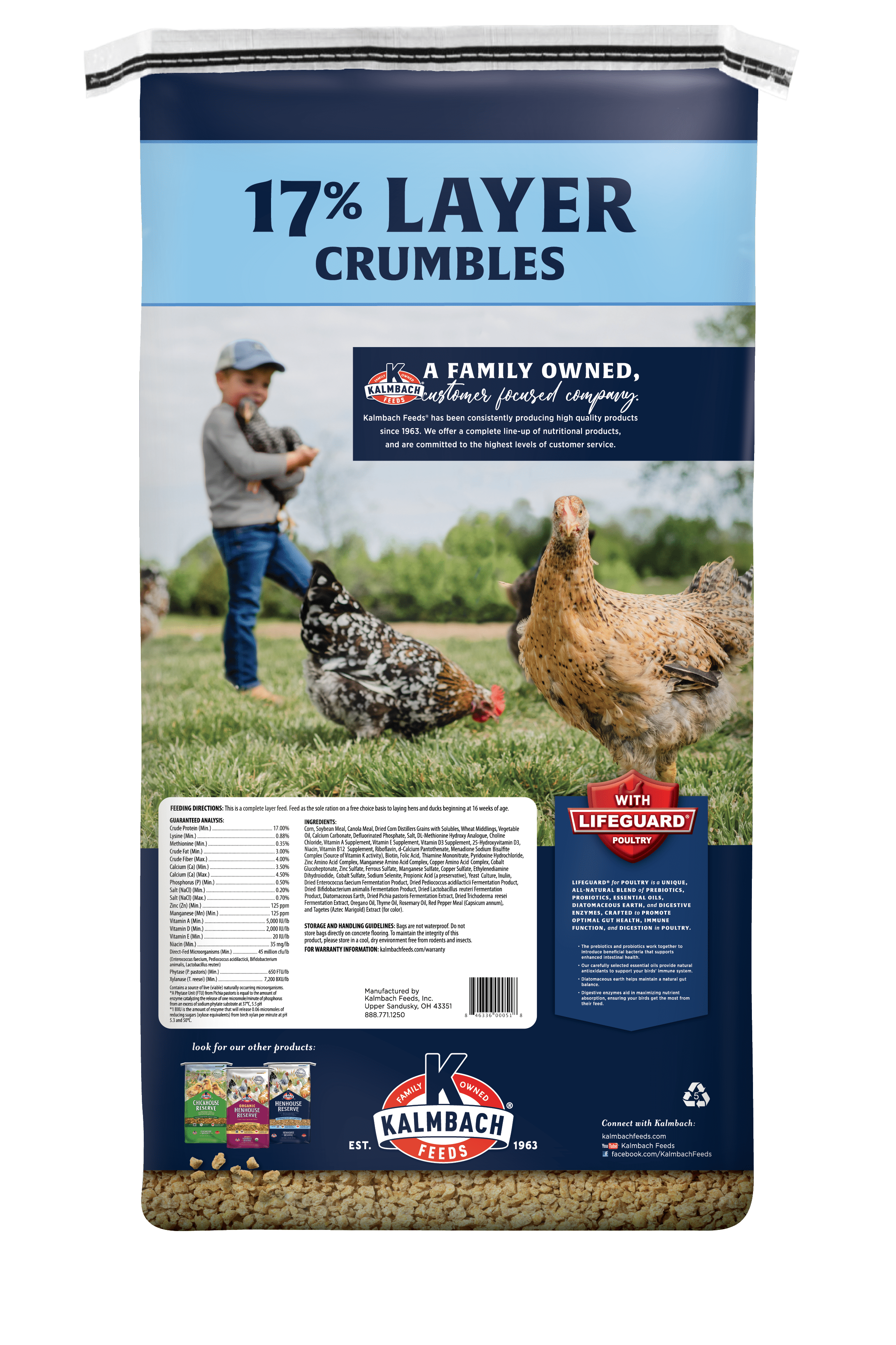 Kalmbach Feeds All Natural 17% Layer Crumbles, 50 Lb