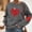 Dark Gray, variant on Fashion Women's Print Casual Long Sleeve Round Neck Ladies Loose Sweatshirt Tops Blouse