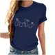 thumbnail image 5 of Tops de Cuello Alto para las Mujeres Amante Impreso Camiseta Cuello Redondo Manga Corta, Poliéster Spandex, 5 of 7