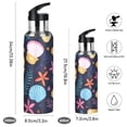 thumbnail image 2 of Shells Leaves Flowers Sports Water Bottle with Straw Lid Insulated Stainless Steel Leak Proof BPA Free Thermal Mug with Handle for Gym Yoga Cycling Camping, 2 of 8