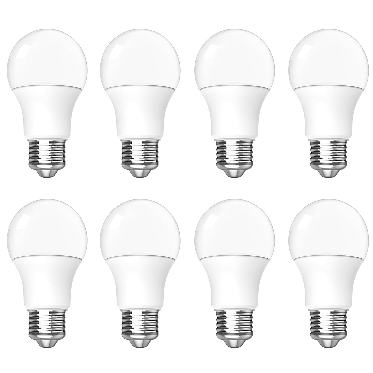 Behome 8 Pack A19 LED Light Bulbs, Energy Efficient 12W(100 Watt Equivalent), E26 Base, 6000K Daylight & 822 Lumens, Non-Dimmable(Daily Light White)