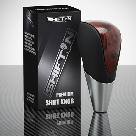 SHIFTIN Black Leather Wood Gear Shift Knob for Lexus LS ES RX GS Mazda Acura MDX Scion