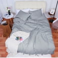 thumbnail image 3 of PiccoCasa Washed Cotton Bedding Duvet Cover Pillowcase Solid Color Twin Light Gray, 3 of 7