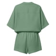thumbnail image 5 of Hurxie Womens Muslin Pajamas Set V Neck Shirt and Shorts Pj Set Cotton Sleepwear Mint Green,L, 5 of 7