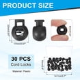 thumbnail image 2 of Uxcell Round Cord Lock, Plastic Single Hole Spring Loaded Toggle Stoppers Black, 2 of 7