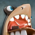 thumbnail image 3 of Cilek Pirate Kids Writing Desk with Illuminated Teeth and Rolling Shark Eyes, Brown, 3 of 3