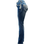 Jack David/H&Y Womens Rhinestone Bootcut Stretchy Denim Jeans Pants