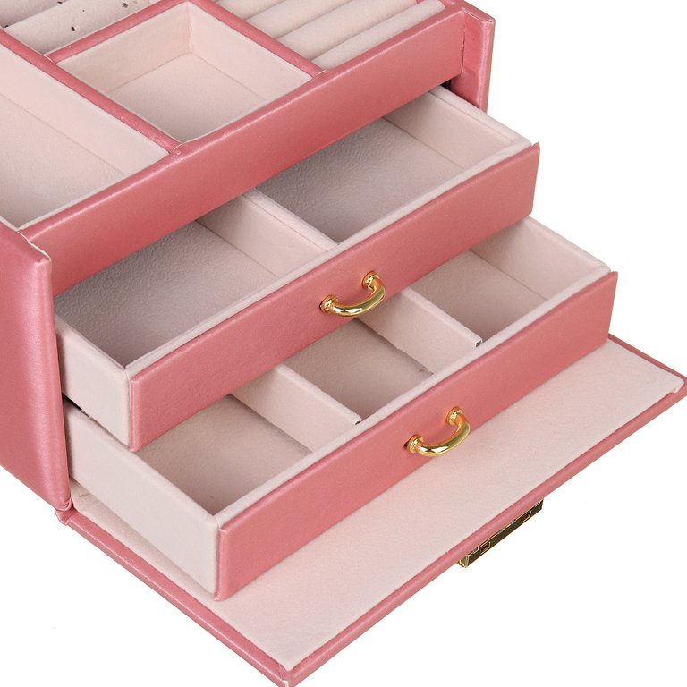 Three Layer Jewelry Box Simple Jewelry Box New Jewelry Box Hand Jewelry  Earring Storage Box Cross Mirror for Custom - China Leather Box and Leather  Makeup Box price