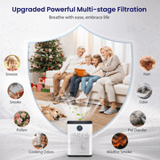 Air Purifiers for Allergies and Asthma up to 2215 Sq.ft, HEPA Air Purifiers with Washable Pre-Filter for Wildfire,Smoke, Pollen, Dust, Pet Fur & Odor, AP307, White+Black, 2026 New