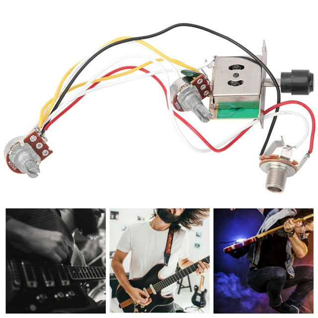 Prewired Wiring Harness, 1T1V Potentiometer Wiring Harness, Consistent 250K For Electric Guitar