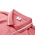 thumbnail image 6 of Cotton Short Sleeve Polo Shirts for Men 3 Button Slim Fit Golf T Shirts Wrinkle Resistant Breathable Moisture Wicking Business Casual Wear Tops , #02 Pink, 3XL, 6 of 7