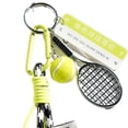 thumbnail image 6 of Perfect Gift for Sports Lovers Green Hand Woven Keychain Pendant Tennis Racket Design User Friendly Accessory, 6 of 7