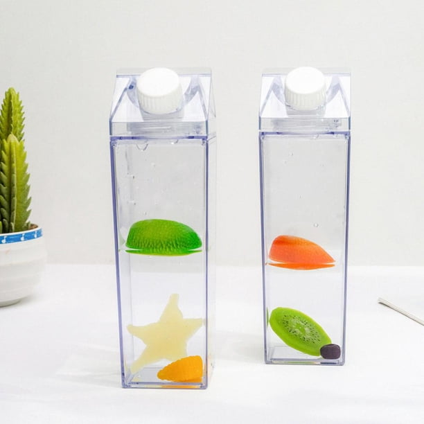 Botella de agua de 500ML caja de cartón de leche transparente taza para beber jugo de viaje para deportes al aire libre Hugtrwg Para estrenar