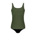thumbnail image 4 of Htigea Bathing Suits for Women Tankini Tank Tops with Bikini Bottoms 2 Piece Slim Fit Swimsuit Tummy Control Swimwear Summer Beach Swim Sets Army Green,L, 4 of 6