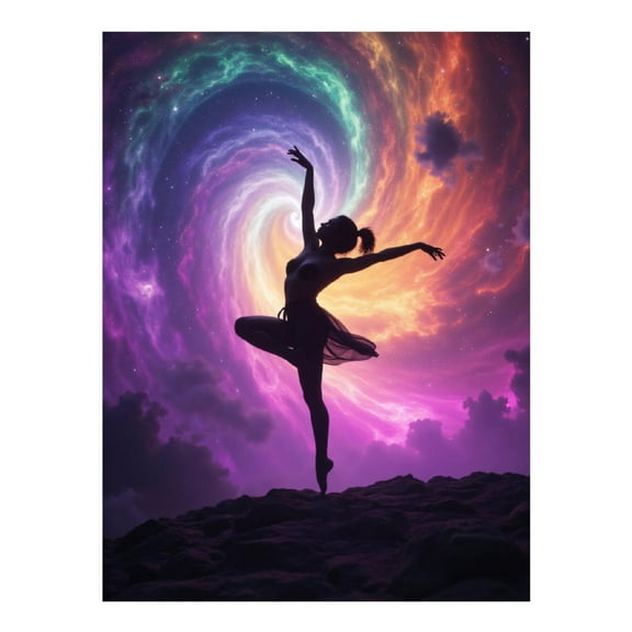 Diamond Art Kit for Adults, Silhouette Dancer Cosmic Vortex Diamond Painting for Adults Beginners, 5D DIY Diamond Art Painting Kits, Colorful Diamond Painting Craft for Home Decor 12x16