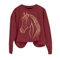 thumbnail image 7 of Chuancc Winter Sweatshirt for Women Womens Crewneck Women Fall Clothes Long Sleeve Sweaters for Women Cozy Tops for Women Cropped Sweatshirts for Women Casual Long Sleeve Tops for Women Wine L, 7 of 7